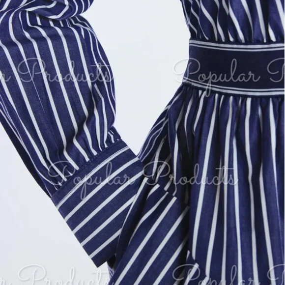 Free Assembly | Cotton Shirtdress, Mysterious Blue - Picture 4 of 6